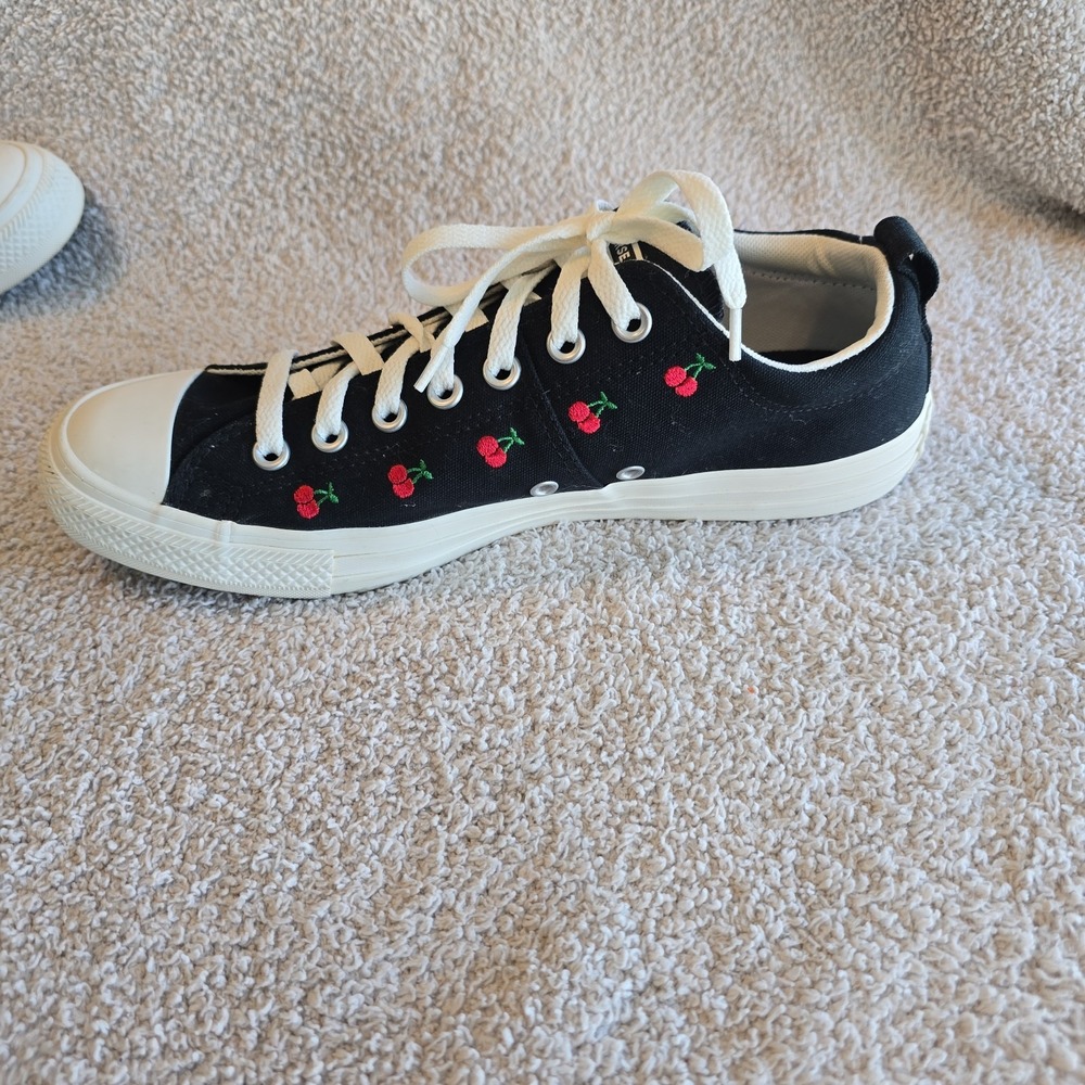 Converse All Star Madison All-over Embroidered Cherries Low Women's Shoes Sz 11 - Picture 5 of 13